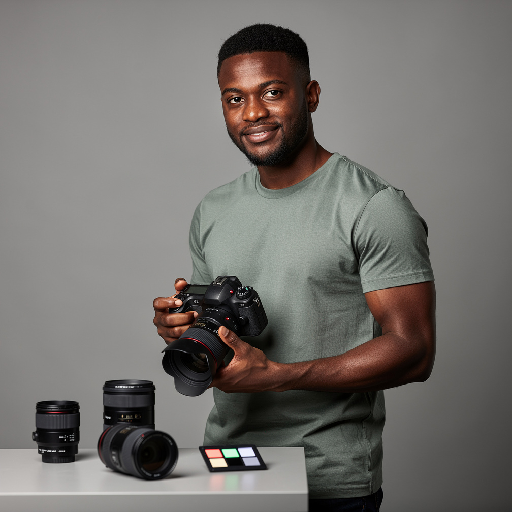 Portrait of a Black British camera and vision technician